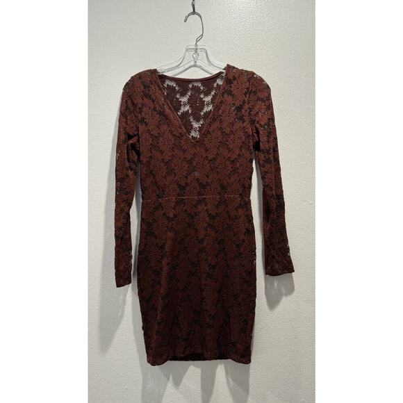Nightcap Clothing Size 3 Burgundy Lace Mini Dress Goth Boho Dark Romantic Short - Picture 1 of 6